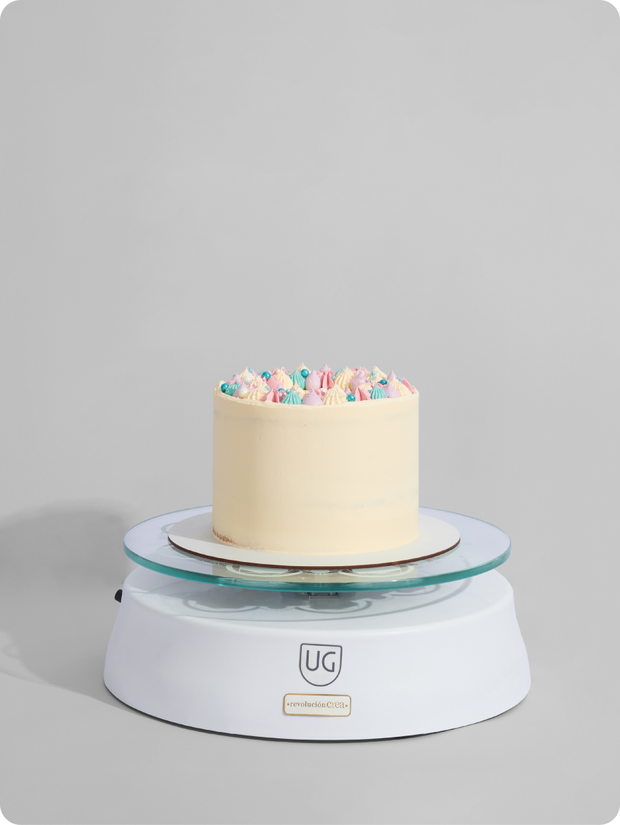 Electric cake turntable in white