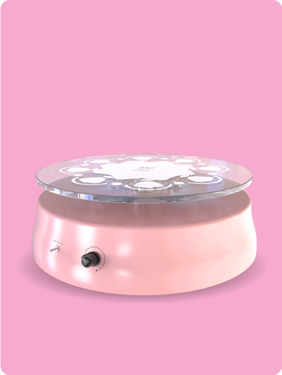 Base giratoria eléctrica rosa, otra vista