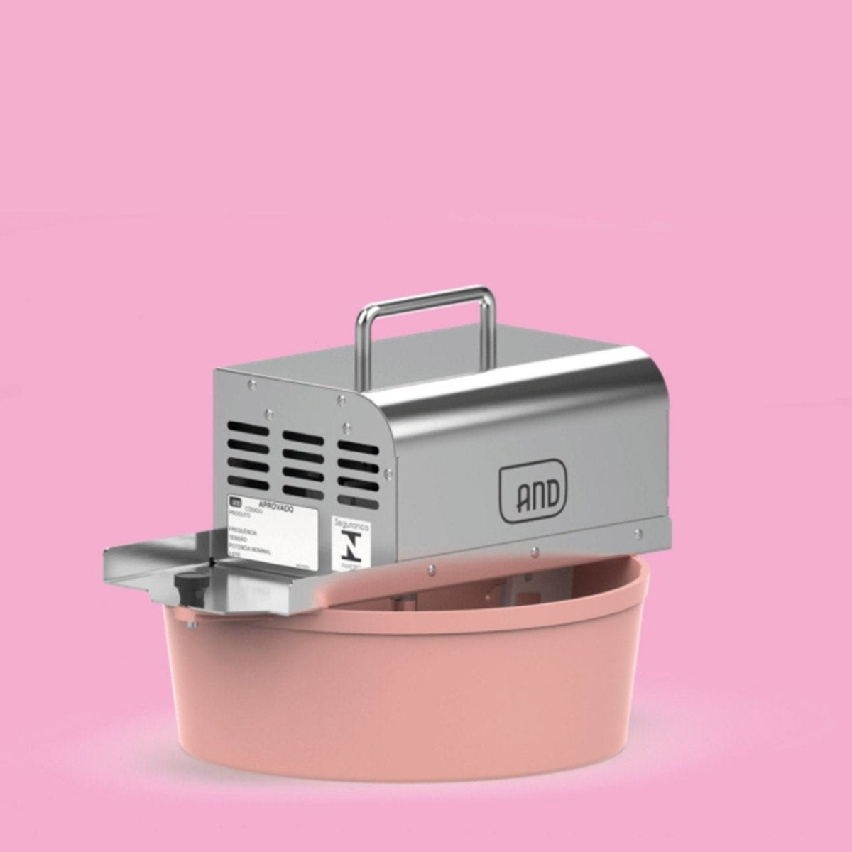 Olla mezcladora eléctrica rosa, otra vista
