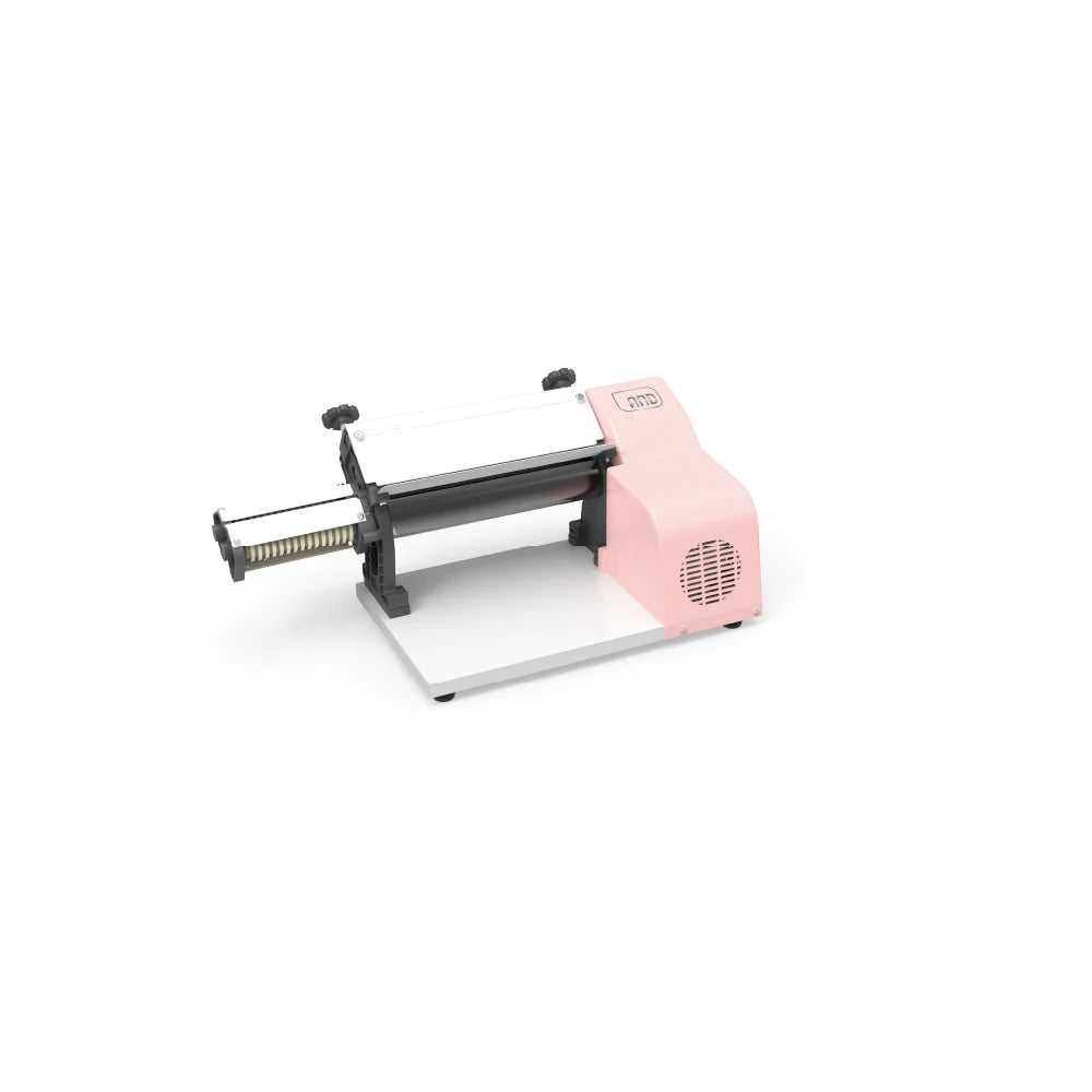 REVO electric dough sheeter in pink, another view